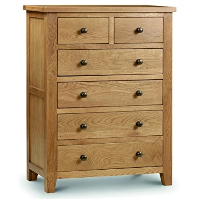 Image de Julian Bowen Commode avec 4 grands tiroirs et 2 petits tiroirs, chêne