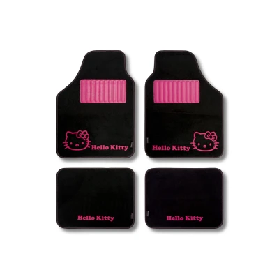 Image de HELLO KITTY KIT3013 Ensemble de tapis sol Polyester avant et arrière noir Adaptation universelle