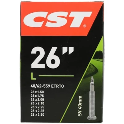 Image de CST 071304 Chambre à air de vélo Unisexe, Noir, 26 x 1.50 2.50&quot; 40/62 559 SV40 mm