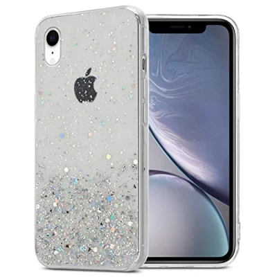 Image de Coque pour Apple iPhone XR en Transparent avec paillettes Housse de protection Étui silicone TPU flexible scintillantes Neuf