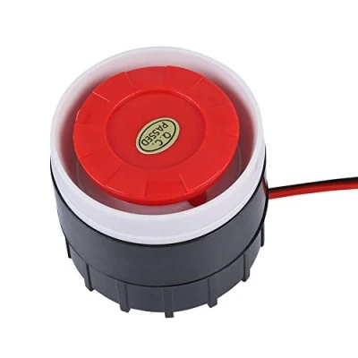 Image de Tosuny DC 12V Mini sirène Filaire 120 DB Système d&#039;alarme sonore pour la sécurité à Maison, Rouge