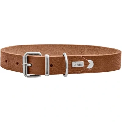 Image de HUNTER Collier pour Chien Grenade en Cuir Cognac, Fait à la Main Allemagne, l&#039;entraînement et Vie Quotidienne, Robuste, Confortable, Design Simple élégant, Taille S M, circonférence