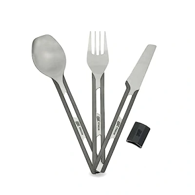 Image de Esbit Titanbesteck, 3 teilig, Ultraleicht Set de Couverts Mixte, Gris, Taille Unique