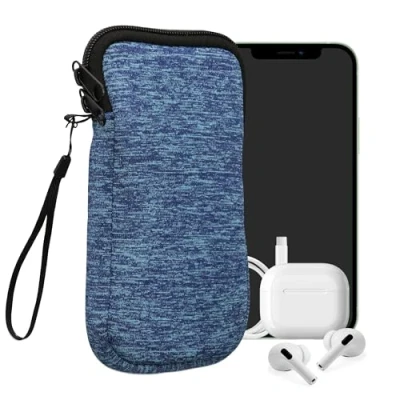 Image de kwmobile Housse Universelle Smartphone Pochette de Protection 17,7 x 8,5 cm pour téléphone Portable XXL 7&quot; en néoprène Bleu Indien Clair