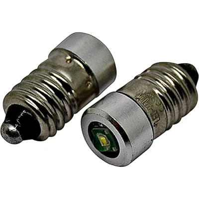 Image de Mes Lot de 2 ampoules LED E10 3 W 6 V 4,5 Mise à niveau Lampe frontale Zoom Blanc froid