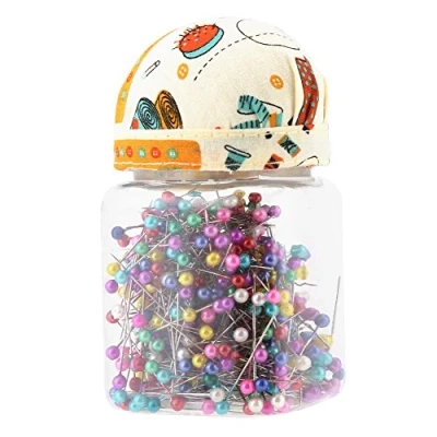 Image de Hilitand 500 Pcs Coussin d&#039;Aiguilles à Coudre Bouteille Droite Broches Perles Aiguilles Goupilles pour Le Couchage Couverte Pin Couture Craft