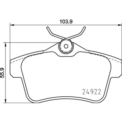 Image de BREMBO P 06 102 Jeu de plaquettes frein contact signal d&#039;usure exclu avec vis d&#039;étrier accessoires CITROËN: DS5 5 portes, DS: