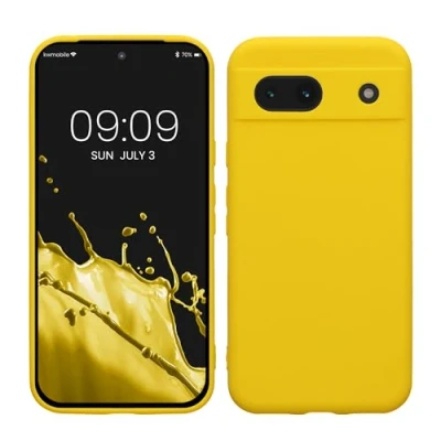 Image de kwmobile Housse Compatible avec Google Pixel 8a Coque de téléphone en TPU Protection Appareil Photo Jaune radieux