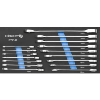 Image de Hogert Technik HT7G146 Kit de clés polygonales doubles à cliquets