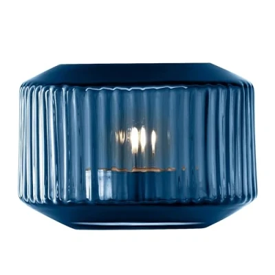 Image de LSA Rotunda RT07 Photophore en Verre soufflé à la Bouche et Fait Main Saphir 7 cm