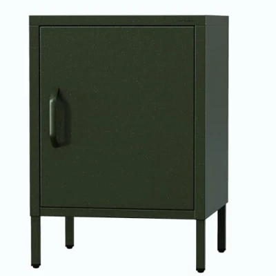 Image de Jan Nowak Table de Chevet Industrielle en Métal MIA Nuit 1 Porte Meuble Chambre Ado, à Coucher Lit 42,4 x 59,5 40 cm Vert Bouteille