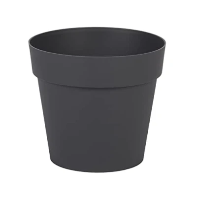 Image de EDA Pot de Fleur Rond Toscane Ø 15 cm Volume 1,6 L 15,3 x H.13,7 Gris Anthracite