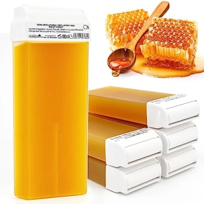 Image de LALILL Cartouche Cire 100ml x 6 Roll On Epilation, Recharge pour l&#039;épilation Cartouches au Miel Recharges Wax Honey