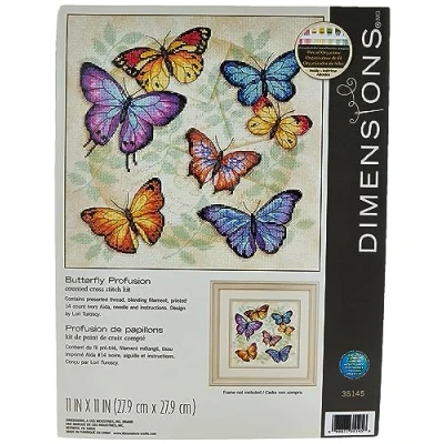 Image de Dimensions Kit Point De Croix Compté, Abondance Papillons