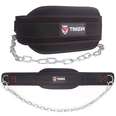 Image de TAVIEW Ceinture de Dips avec Chaîne Lestée pour Tractions Robuste Entraînements Hommes et Femmes Musculation