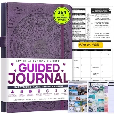 Image de Guided journal un de 5 minutes, parcours planification 90 jours, créer votre vie rêve, tableau vision, manifestation et gratitude personnel