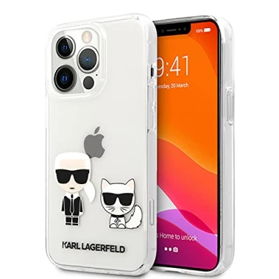 Image de CG MOBILE Karl Lagerfeld Coque Rigide Flexible Compatible avec iPhone 13 Pro Max, Durable, résistante aux Chocs, Protection Anti Rayures, Transparente