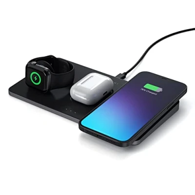 Image de Satechi Triple Chargeur sans fil Noir ST X3TWCPM