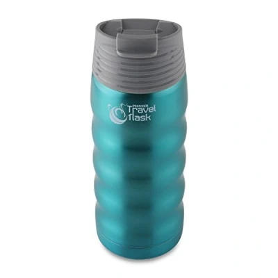 Image de Pioneer Travel Flask, gourde en acier inoxydable à double paroi isolée sous vide pour boissons chaudes et froides 8 heures, 24 350ml, bleu