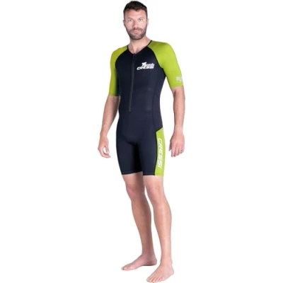 Image de Cressi Tiburon Man Shorty Wetsuit Black 4 Combinaison de Plongée Courte en Néoprène et Elasthanne 2mm Men&#039;s, Noir/Fluo Lime