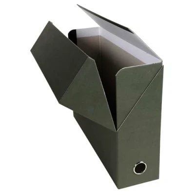 Image de Exacompta Réf. 83133E 5 boîtes transfert Economique Dos 90 mm Avec un œillet en métal Pour format A4 Dimensions 25,5 x 34 cm vert foncé livrées montées