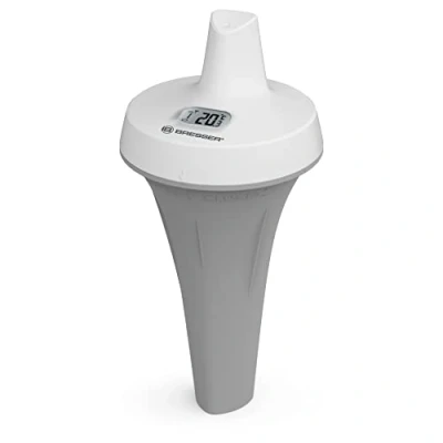 Image de Bresser Thermomètre de piscine pour mesurer la température l&#039;eau, utilisable comme capteur supplémentaire certaines stations météorologiques ou solution autonome, blanc