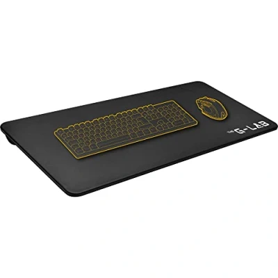 Image de The G Lab K Board Cadmium Plateau pour Ordinateur Portable avec Coussin XXL, Idéal Home Office/Gaming Lit ou Canapé, Support 13 19, Lapdesk Extra Large Poignée