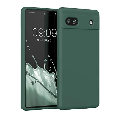 Image de kwmobile Housse Compatible avec Google Pixel 6a Coque de téléphone Protection Souple en TPU Silicone Vert Sapin
