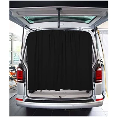 Image de BREMER SITZBEZÜGE Housse de Protection Solaire pour hayon, Porte battante, Rideau Compatible avec VW T5 T6 T6.1 Multivan Transporter Caravelle en Noir