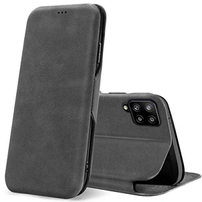 Image de Verco Coque pour Samsung Galaxy A12, Etui Housse A12 Case Portefeuille Fonction de Support [Aimant intégré], Gris
