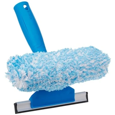 Image de Unger Brosse et raclette en Microfibre 2 1, Bleu, 15,2 cm