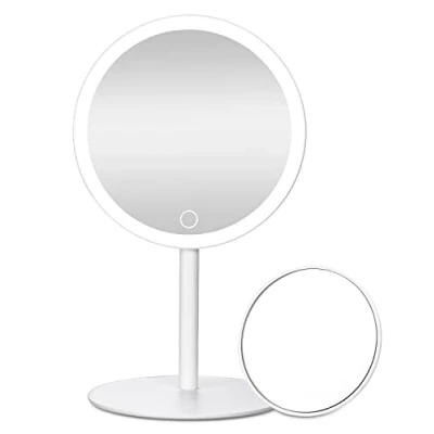 Image de Miroir Lumineux de Maquillage avec éclairage 3 Couleurs lumière Grossissant LED Luminosité réglable 70 Perles