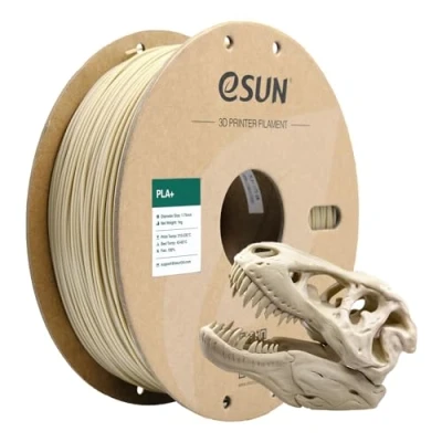 Image de eSUN PLA+ Filament d&#039;impression 1.75mm, Renforcé Ténacité Imprimante 3D, Précision Dimensionnelle +/ 0.03mm, 1KG Bobine (2.2 LBS), Blanc Os