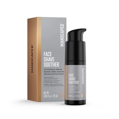 Image de MANSCAPED® Face Shave Soother, sérum après rasage pour hommes infusé d&#039;algues rouges, de lactate menthyle et vitamine B3 rafraîchir, apaiser hydrater, végétalien, 28 ml