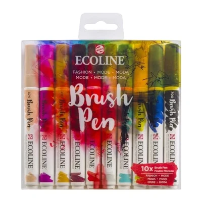 Image de Ecoline Brush Pen Set de 10 Marqueurs pointe feutre Teintes mode à dégrader pour lettering, dessin &amp; journaling