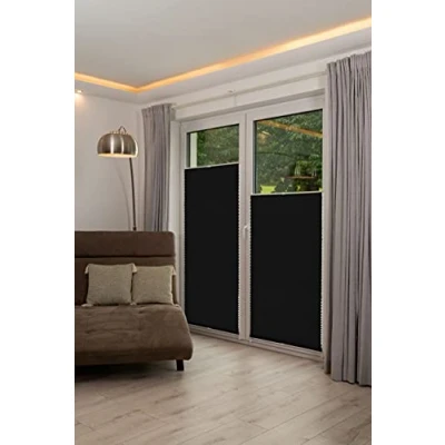 Image de K home Store plissé à Fixer, Polyester, Anthracite, 90 x 210 cm
