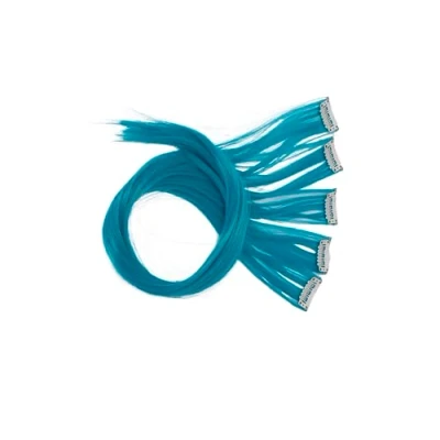 Image de CAISHA 60 cm Coloré Mèche Mèches Extension à Clip De Cheveux Raides Longs Postiche Bleu Clair BST 131