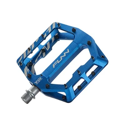 Image de Funn Funndamental Pédales Plates de vélo à Plateforme Large pour BMX/VTT, Adhérence réglable Une stabilité exceptionnelle, Axe CrMo 9/16 Pouces (Bleu)