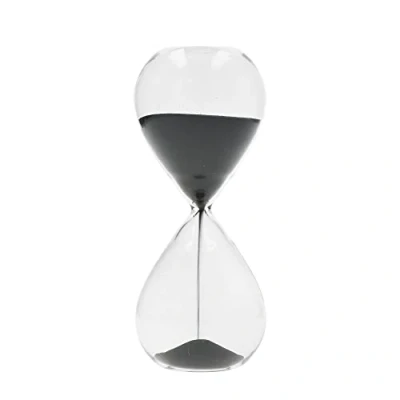 Image de minuteur en forme de sablier MasterClass, trois minutes, cuisine verre avec du sable noir, 8 x 4 cm, 1 pièce