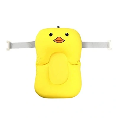 Image de Moonvvin Tapis de bain flottant doux pour bébé et chaise longue (canard jaune avec crochet)