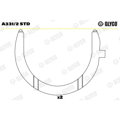 Image de GLYCO A331/2 STD Rondelle d&#039;écartement, vilebrequin