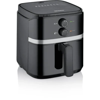 Image de SEVERIN Friteuse à air chaud 1 500 W, sans huile avec technologie chaud, Temps de cuisson et Température réglable, matière grasse pour légume ou viande, Noir, FR 2452