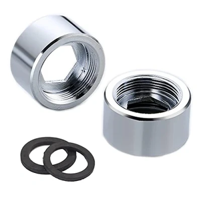 Image de HATOOLHA Lot de 2 adaptateurs robinet, 24 mm NPT femelle transfert vers filetage femelle, aérateur robinet pour salle bain et cuisine (NPT F20 à F24) Argenté. 8090 8095GB