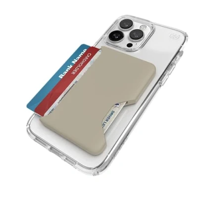Image de Speck MagSafe Portefeuille pour iPhone Fermeture ClickLock antidérapante Amovible Peut contenir 1 à 3 Cartes Finition Douce au Toucher, Porte résistant aux Rayures conçu