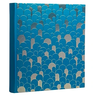 Image de Exacompta Réf. 16096E Album photos livre NeoDeco 300 60 pages noires format 29 x 32 cm couverture en carton recouvert de papier texturé bleu avec effet brillant