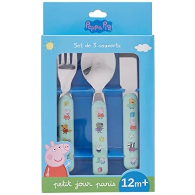 Image de Petit Jour Paris PI903K Set de 3 couverts Peppa Pig pour manger comme un grand!