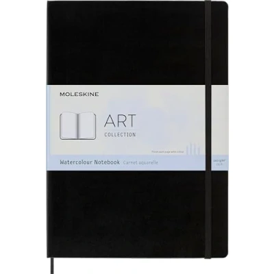 Image de Moleskine Cahier Aquarelle A4, d&#039;aquarelle Classique, Papier pour Crayons et Peintures Aquarelle, Couverture Rigide Fermeture Elastique, Format A4 21 x 29.7 cm, Couleur Noir, 60 Pages