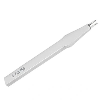 Image de Griffe en Cuir, Poinçon à Trou Rond Pointu Acier, Outil de Bricolage pour Artisanat Couture Acier au Ciseau Rangées, 4 Mm(2 dents)