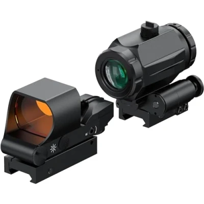 Image de Feyachi M40 3X loupe Point Rouge avec kit Combo RS 30, système à réticules Multiples, viseur et Montage Flip intégré