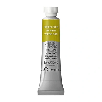 Image de Winsor &amp; Newton Aquarelle Professionnel Peinture Aquarelle, Haute Luminosité, Résistante à la Lumière, Qualité Archive, Tube de 5 ML, Couleur Vert Doré ROW